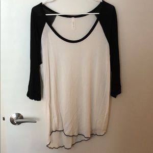 Baseball tshirt black and white